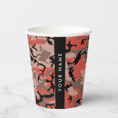 Rode en bruine camouflage Jouw naam personaliseren Papieren Bekers (Voorkant)