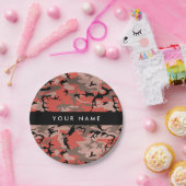 Rode en bruine camouflage Jouw naam personaliseren Papieren Bordje (Feest)