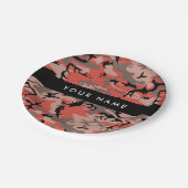 Rode en bruine camouflage Jouw naam personaliseren Papieren Bordje (Gekanteld)