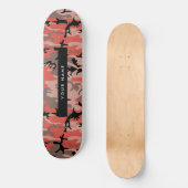 Rode en bruine camouflage Jouw naam personaliseren Persoonlijk Skateboard (Voorkant)