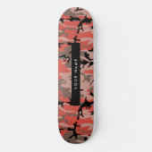 Rode en bruine camouflage Jouw naam personaliseren Persoonlijk Skateboard (Voorkant)