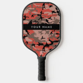 Rode en bruine camouflage Jouw naam personaliseren Pickleball Paddle (Voorkant)