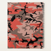 Rode en bruine camouflage Jouw naam personaliseren Planner (Achterkant)