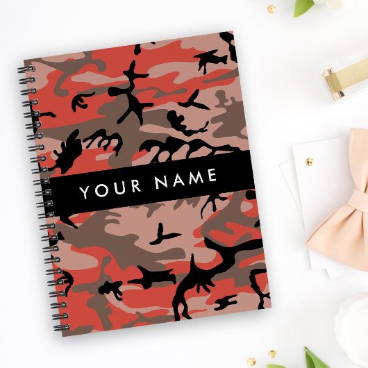 Rode en bruine camouflage Jouw naam personaliseren Planner