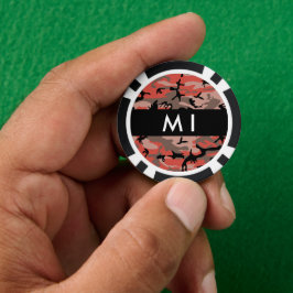 Rode en bruine camouflage Jouw naam personaliseren Poker Chips