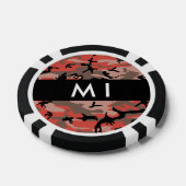 Rode en bruine camouflage Jouw naam personaliseren Poker Chips (Enkel)