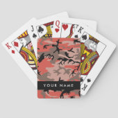 Rode en bruine camouflage Jouw naam personaliseren Pokerkaarten (Achterkant)