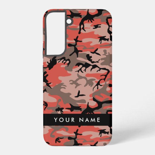 Rode en bruine camouflage Jouw naam personaliseren Samsung Galaxy Hoesje (Achterkant)