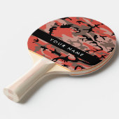 Rode en bruine camouflage Jouw naam personaliseren Tafeltennisbatje (Voorkant Gekanteld)