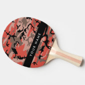 Rode en bruine camouflage Jouw naam personaliseren Tafeltennisbatje (Zijkant)