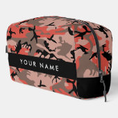 Rode en bruine camouflage Jouw naam personaliseren Toilettasje (Rechterhoek)