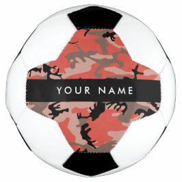 Rode en bruine camouflage Jouw naam personaliseren Voetbal