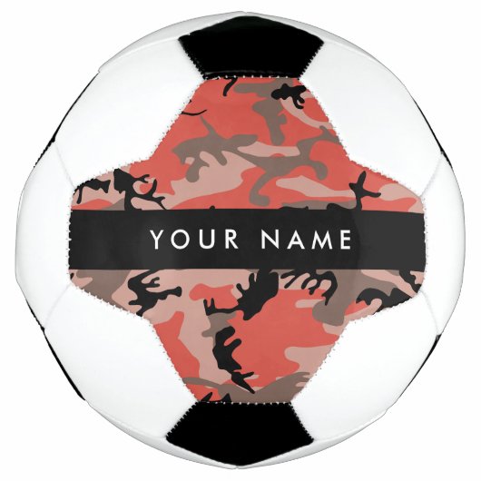 Rode en bruine camouflage Jouw naam personaliseren Voetbal (Voorkant)