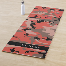 Rode en bruine camouflage Jouw naam personaliseren Yogamat