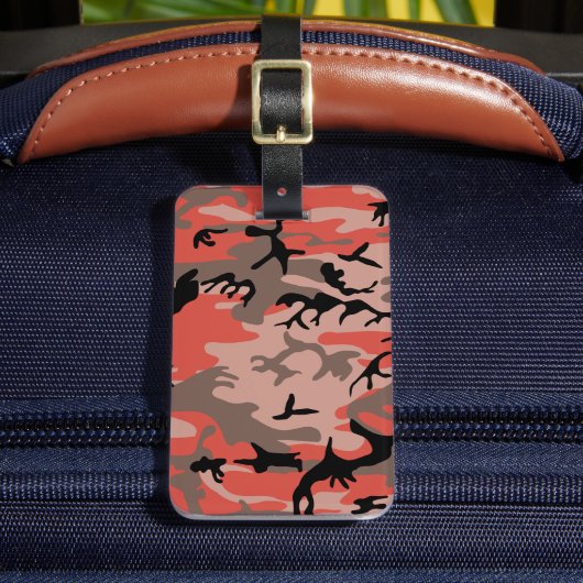 Rode en bruine camouflage, leger, leger bagagelabel (Voorkant Insitu 2)