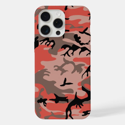 Rode en bruine camouflage, leger, leger iPhone hoesje (Achterkant)
