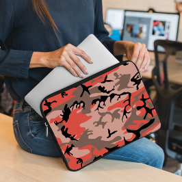 Rode en bruine camouflage, leger, leger laptop sleeve