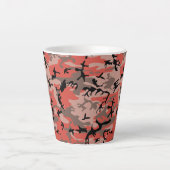 Rode en bruine camouflage, leger, leger latte mok (Voorkant)