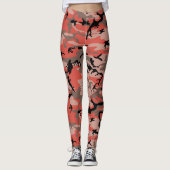 Rode en bruine camouflage, leger, leger leggings (Voorkant)