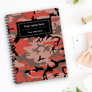 Rode en bruine camouflage, leger, leger notitieboek