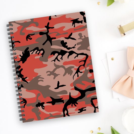 Rode en bruine camouflage, leger, leger notitieboek