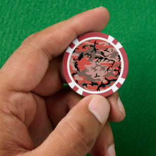 Rode en bruine camouflage, leger, leger poker chips