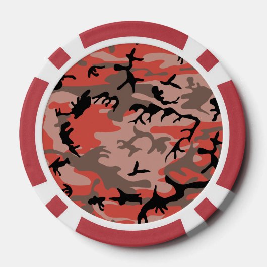 Rode en bruine camouflage, leger, leger poker chips (Achterkant)