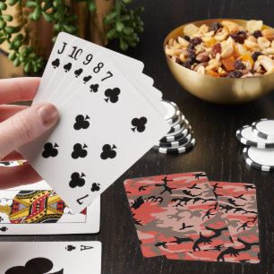 Rode en bruine camouflage, leger, leger pokerkaarten