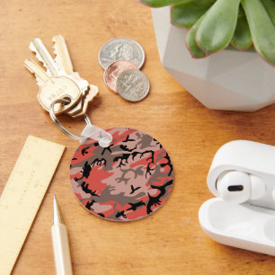 Rode en bruine camouflage, leger, leger sleutelhanger