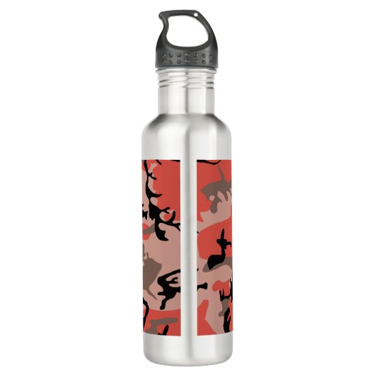 Rode en bruine camouflage, leger, leger waterfles  (Achterkant)