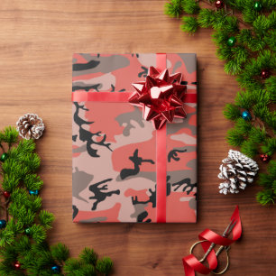 Rode en bruine camouflage, militair, leger cadeaupapier