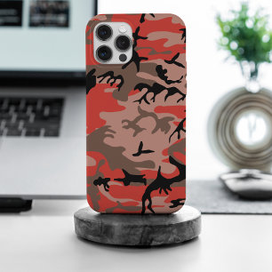 Rode en bruine camouflage, militair, leger iPhone 15 pro max case