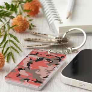Rode en bruine camouflage, militair, leger sleutelhanger