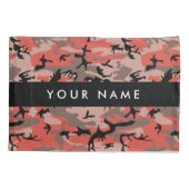 Rode en bruine camouflage personaliseer je naam kussensloop (Achterkant)