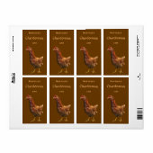 Rode en Bruine Kip Wijn Labels (Full Sheet)