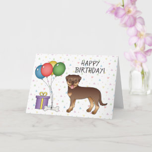 Rode en bruine Rottweiler Cute Hond - Gefeliciteer Kaart
