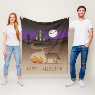 Rode En Bruine Rottweiler Halloween Spukhuis Fleece Deken