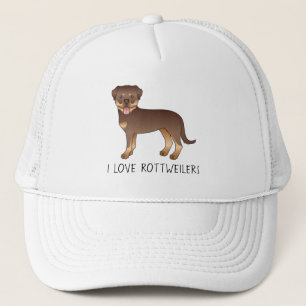 Rode En Bruine Rottweiler Hond - Ik Hou Van Rottwe Trucker Pet