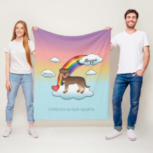Rode En Bruine Rottweiler Mooie Hond Regenboog Her Fleece Deken