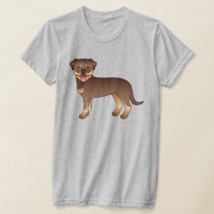 Rode En Bruine Rottweiler Mopshond Cute Cartoon Ho T-shirt