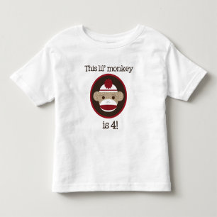 Rode en bruine sokaap: Vierde verjaardag T-shirt