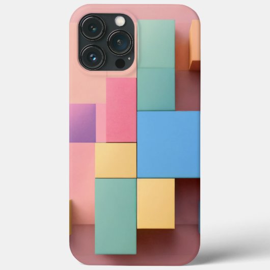 Rode en bruine vierkante vorm Case-Mate iPhone case (Achterkant)