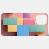 Rode en bruine vierkante vorm Case-Mate iPhone case (Achterkant (horizontaal))