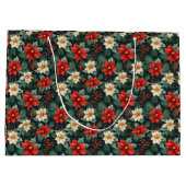 Rode en Cream Poinsettias met bessen Groot Cadeauzakje (Achterkant)