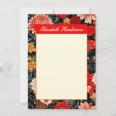 Rode en Crème Bloemen 5x7 Verticale Stationery Kaa (Voorkant)