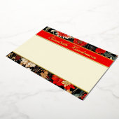 Rode en Crème Bloemen Horizontale Folie Stationery Uitnodiging (Gedraaid)