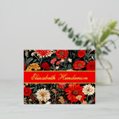 Rode en Crème Bloemen Stationery Folie Briefkaart (Staand Voorkant)