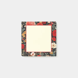 Rode en Crème Donkere Bloemen 3x3 Notities Post-it® Notes