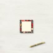 Rode en Crème Donkere Bloemen 3x3 Notities Post-it® Notes (Op bureau)