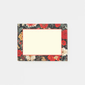 Rode en Crème Donkere Bloemen 4x3 Notities Post-it® Notes (Voorkant)